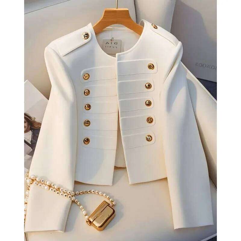 Korean Fashion Women S Jackets Autumn All Match New White Long Sleeve Temperament Top Lady Ladies Short Coat Outerwear