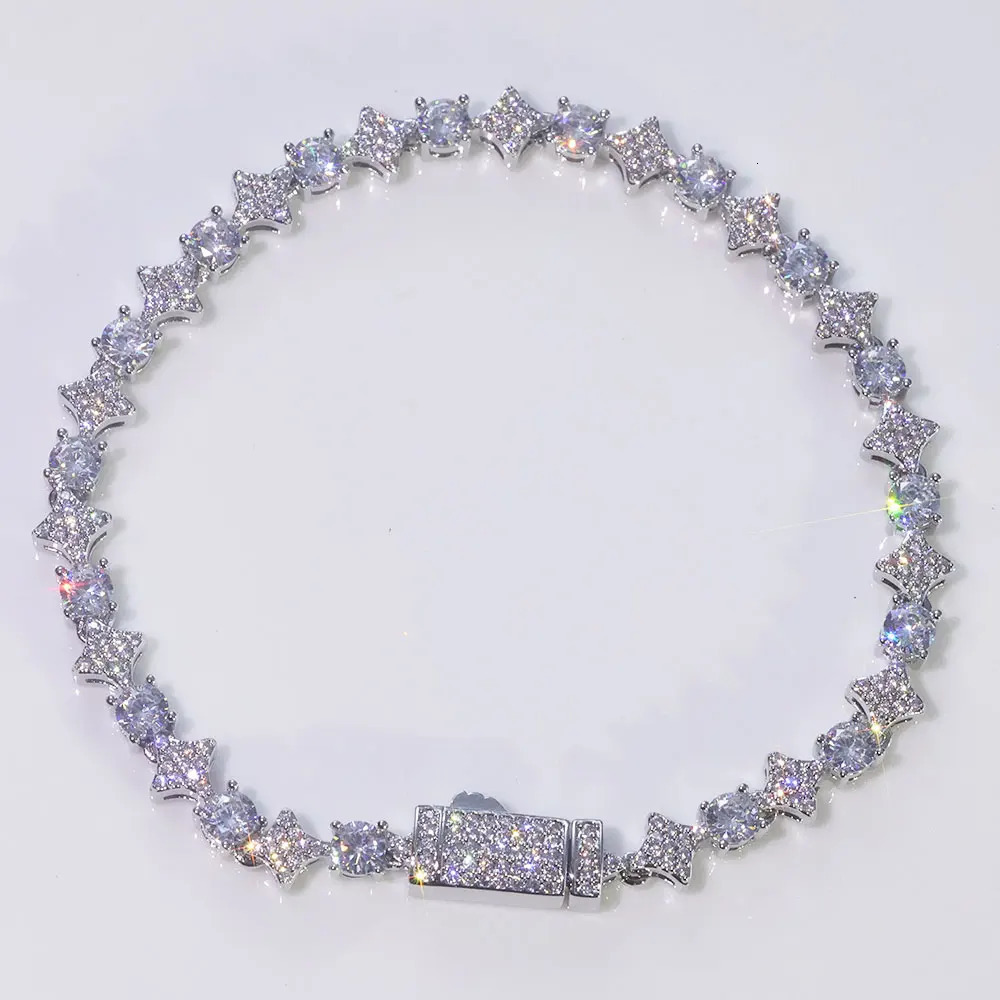 Light Hip Hop Cubic Zirconia Cross Tennis Bracelet for Man Women High Quality Sun Star Tennis Bracelets Jewelry 251023