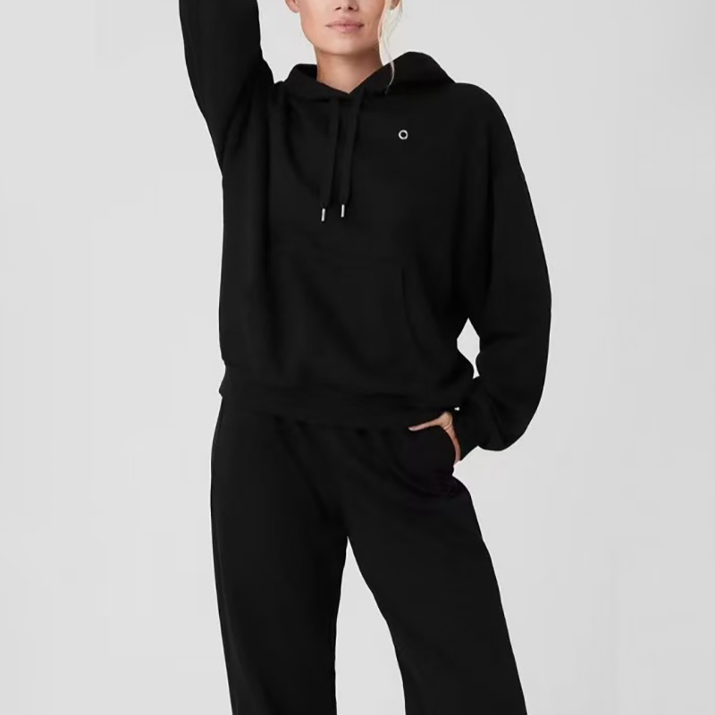 Womens Yoga Pants Hoodies Sweatshirt Designer Pant High Quality Womens Solid Color Yoga Sets High Waist Trousers Sportwear Sweatshirt Black Brown Gym Wear Size XS-L