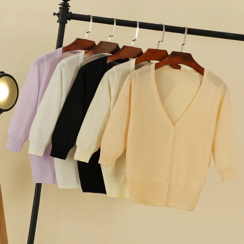 Basic Outerwear Summer Cardigan Women Girls Knitted Ladies Sweaters Cropped Crochet Top Knitwear Black Bolero Woman Tops 251013