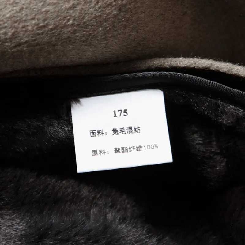 2024 Winter New Mens Hoodie Medium Long Woolen Coat Rabbit Plush Thick Warm Casual Coat High end Fabric 100 Pure WoolT251025