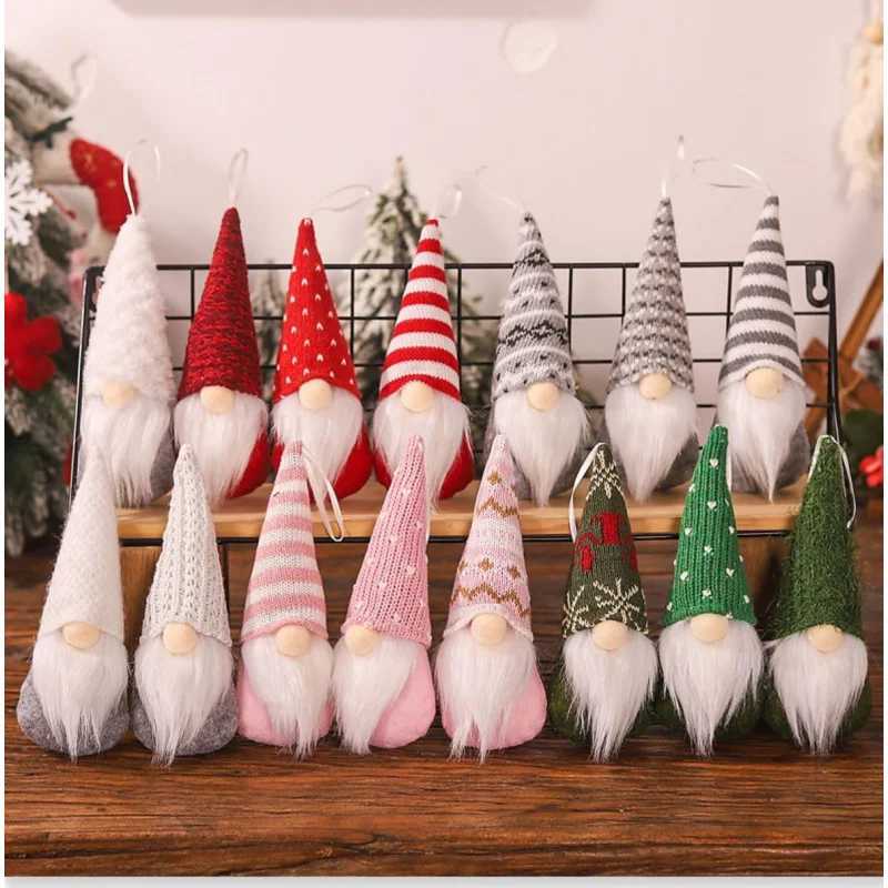 3pcs Christmas Hanging Decorations Swedish Handmade Plush Santa Elves Holiday Tree Ornaments Home Christmas Decor C2510241