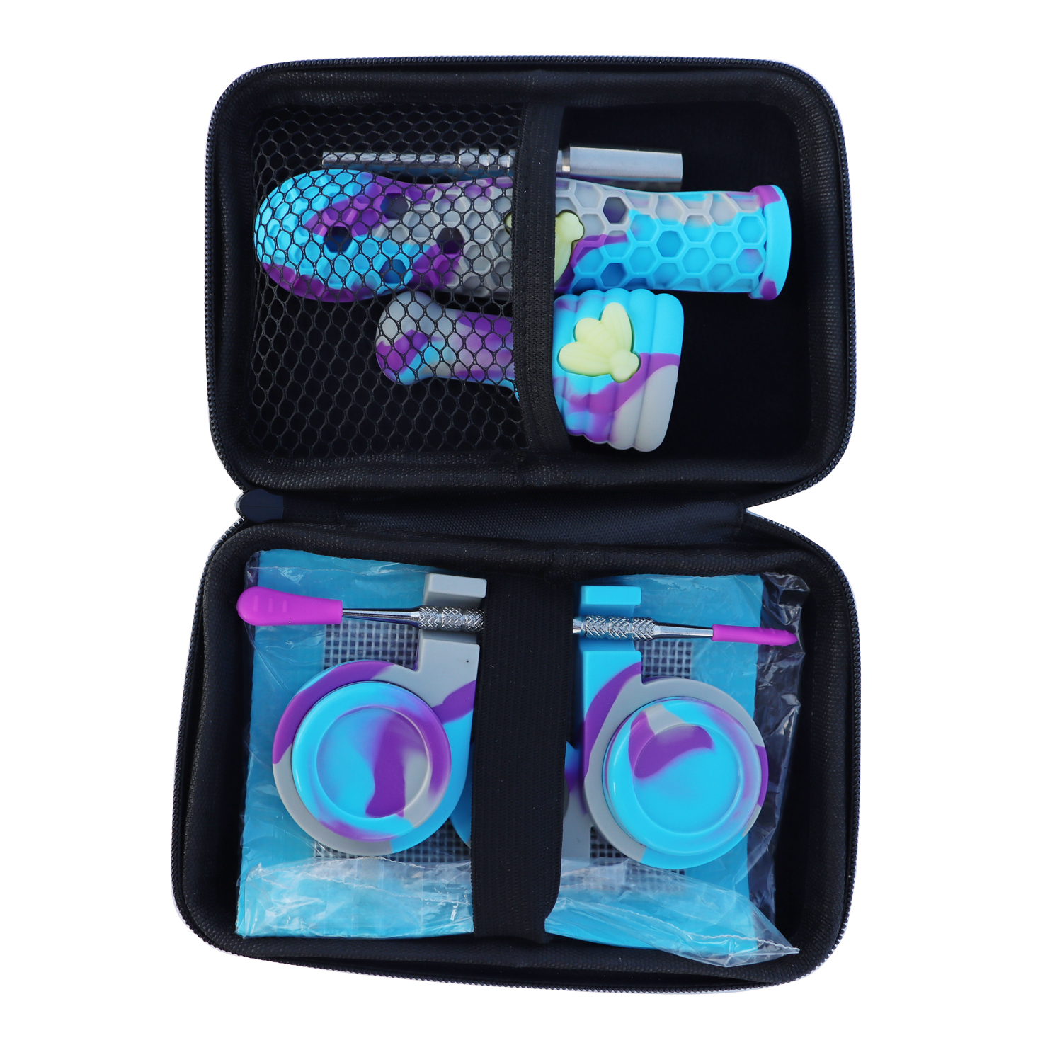 Colorful Silicone Smoking Pipes Kit Silicone Pad Mat Dab Wax Tools Kit For Tobacco Dry Herb Spoon Silicone Pipes With Hookah Glass Dab nail tobacco pi