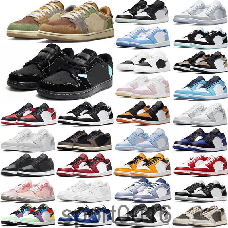 1 Low basketball shoes top OG 1S Wolf Grey Smoky White Black Red toe court purple Paris men women Outdoor Walking sneakers Eur 3647