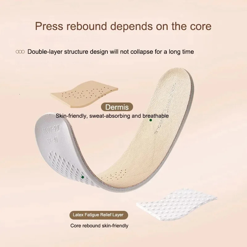 1 Pair Latex Sports Insole Cowhide Insoles for Shoes Arch Support Shoe Pads Shock Absorbing Plantar Fasciitis Template Inserts251020