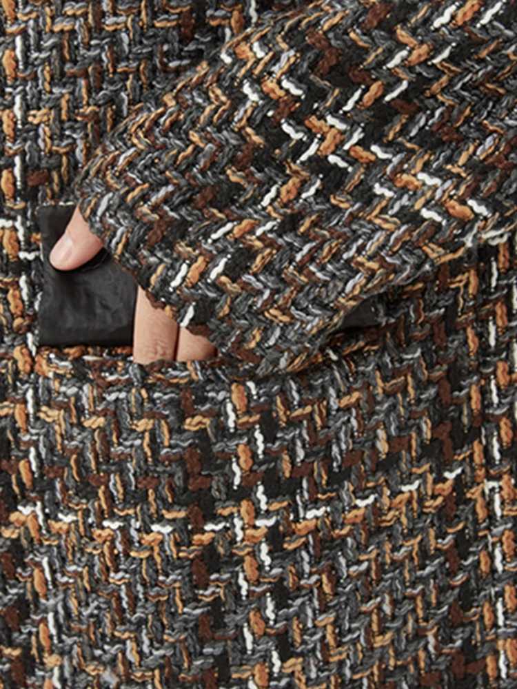 Mauroicardi Autumn Winter Loose Colorful Stylish Warm Tweed Woolen Coat Men Double Breasted Cool Luxury Designer Clothes 2022T251025