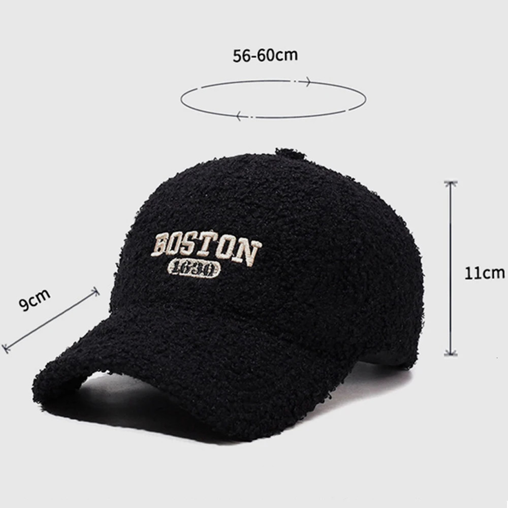 FS Winter Warm Baseball Cap For Men Plush Women Hats Letter Embroidery Face Caps Thicken Windproof Trucker Hat Bone Masculino 251023
