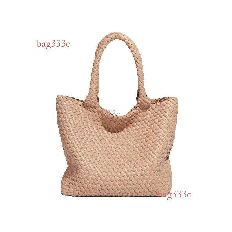 Hand-Woven Casual Large Capacity Tote Summer New Fashion Commuting Versatile Shoulder Bag For Women Cowhide Woven Bag