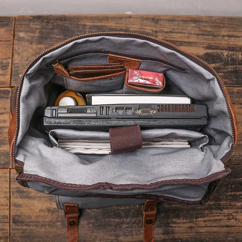 Cowhide Mens Backpack Vintage Brown Leather Casual Backpack 156 Laptop Bag Large Capacity Outdoor Travel Backpack W251025