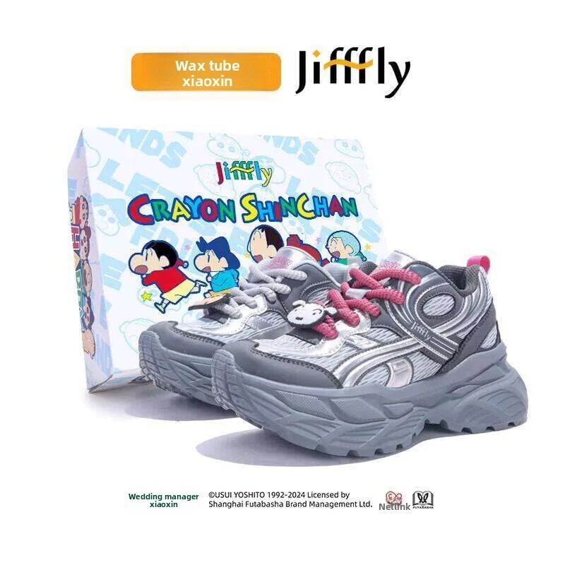 Jifffly Crayon Shin chan Collaboration Dad Shoes for Women 2025 Summer New Ins Trend Thick Soled Height Increasing Sneakers Breathable No Stuffiness
