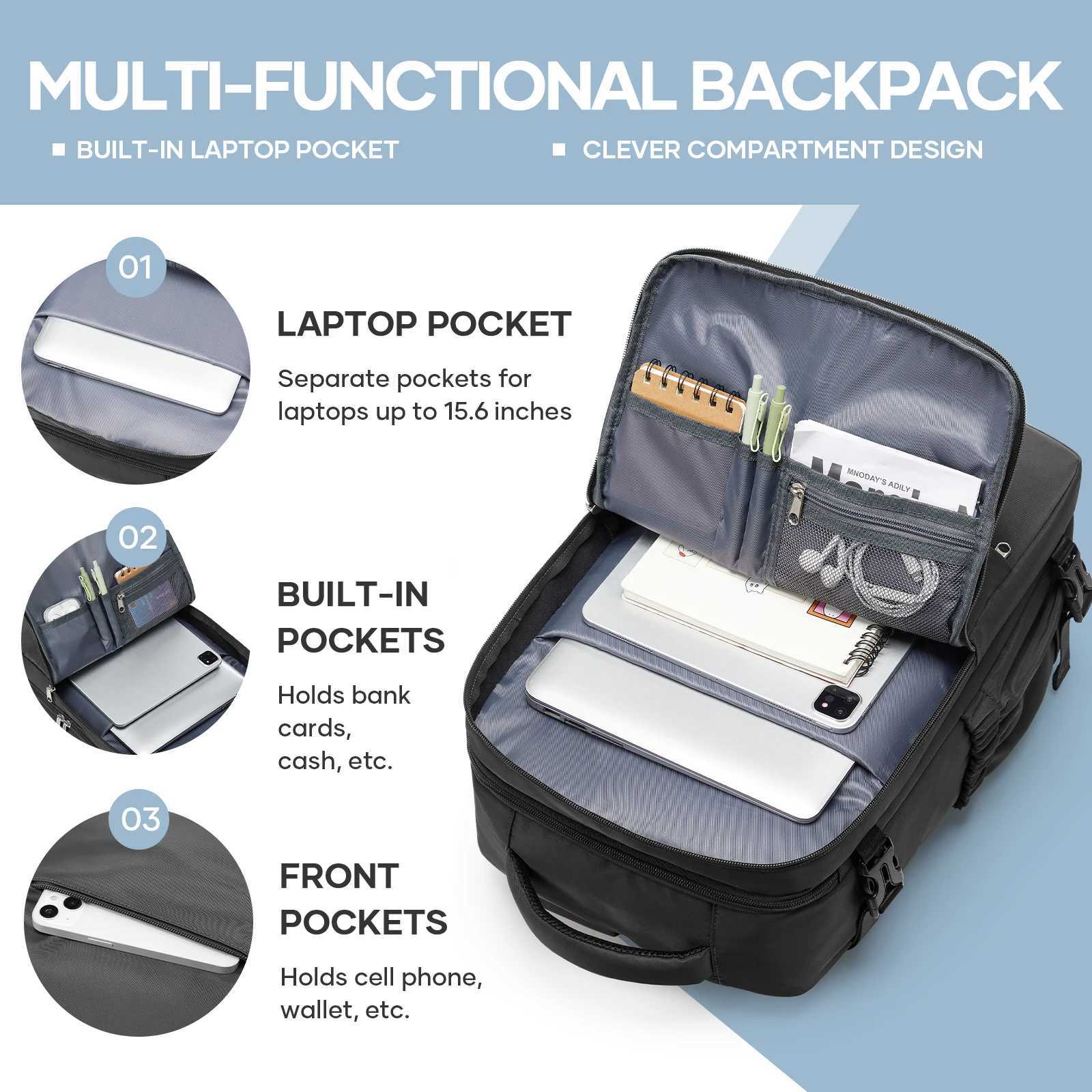 Ryanair 40x30x20 Luggage Cabin Bag 40x30x20 Bag Men Women 156inch Laptop Bag Business Travel BackpackCollege School Backapck W251025