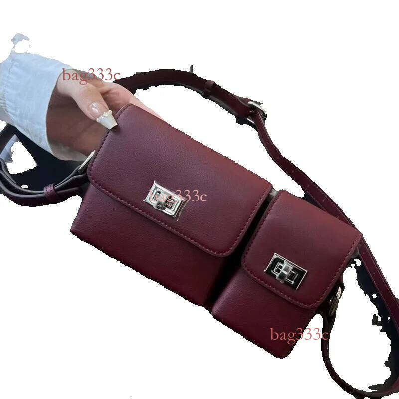New Women's Fashion Korean Style Textured Lock Square Shoulder Handbag Underarm Small Bag Trendy Cowhide Woven Bag