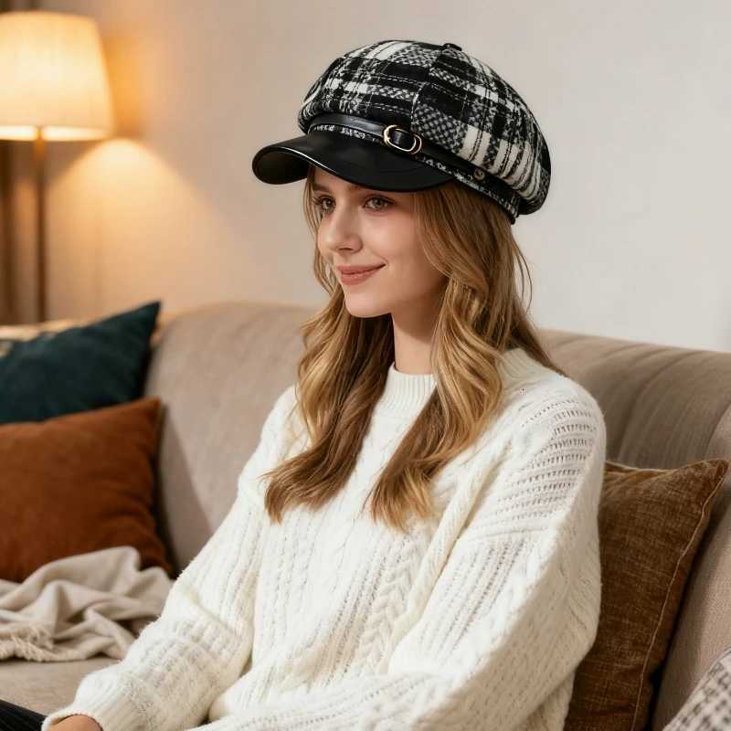 1pc Wens Minimst Printed Art Design Beret HatSolid Color French Style Painter CSuitable for Daily Wear Travel Vacation Y251025