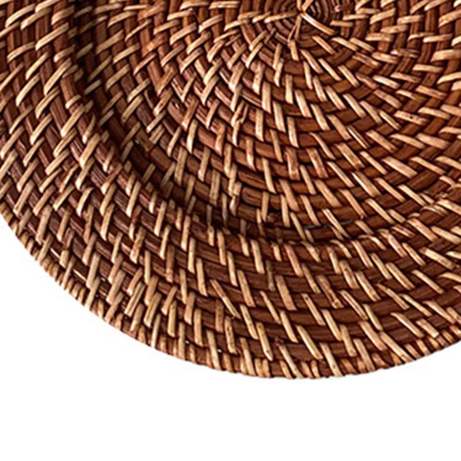 Round Rattan Charger Plate Woven Serving Platter Decorative Coffee Bread Dining Y251025