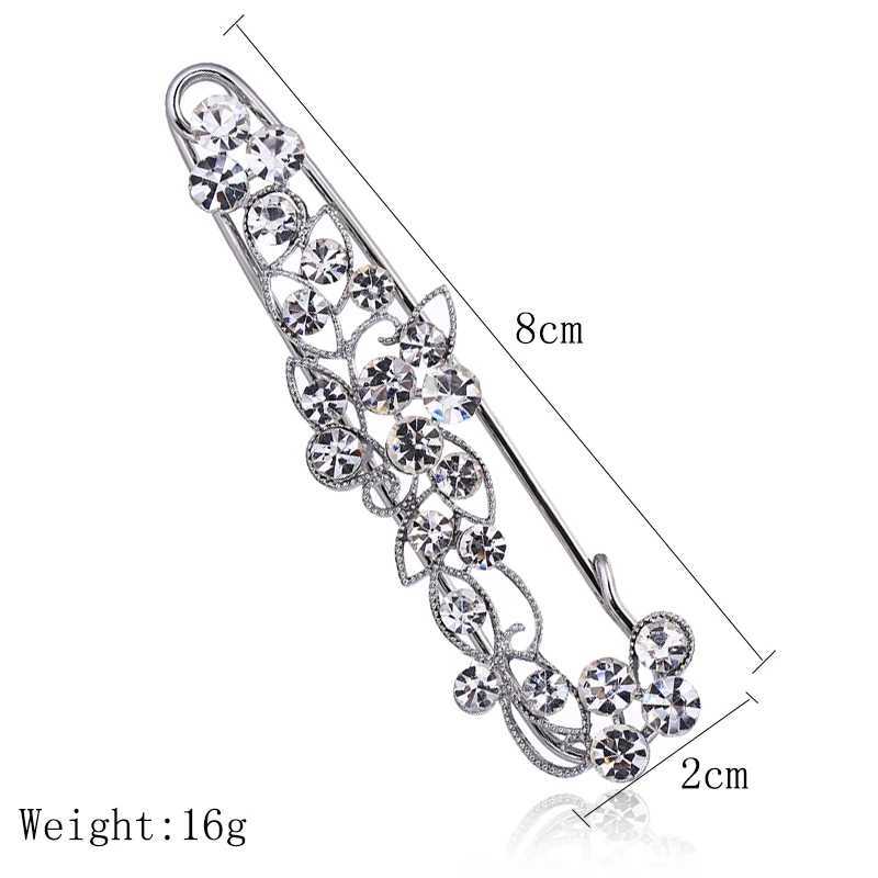 Inlaid Charming Refined Crystal Rhinestone Branch Brooches hijab pins for Man Women Suit Scarf Flower Brooch Pin Jewelry2019 J251115