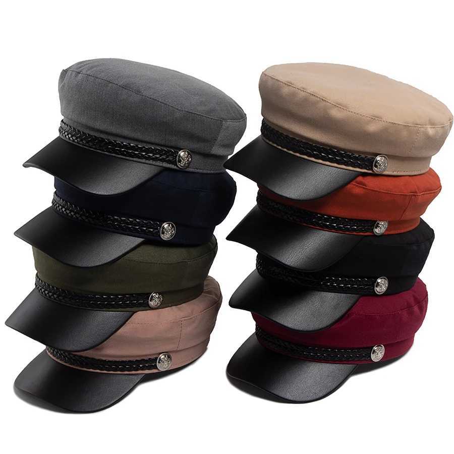 Wens Flat C PU Leather Brim Beret Soft Cloth Autumn Summer Visor Hat For Fem Luxury Fashion Newsboy Cs Ladies Girls Y251025