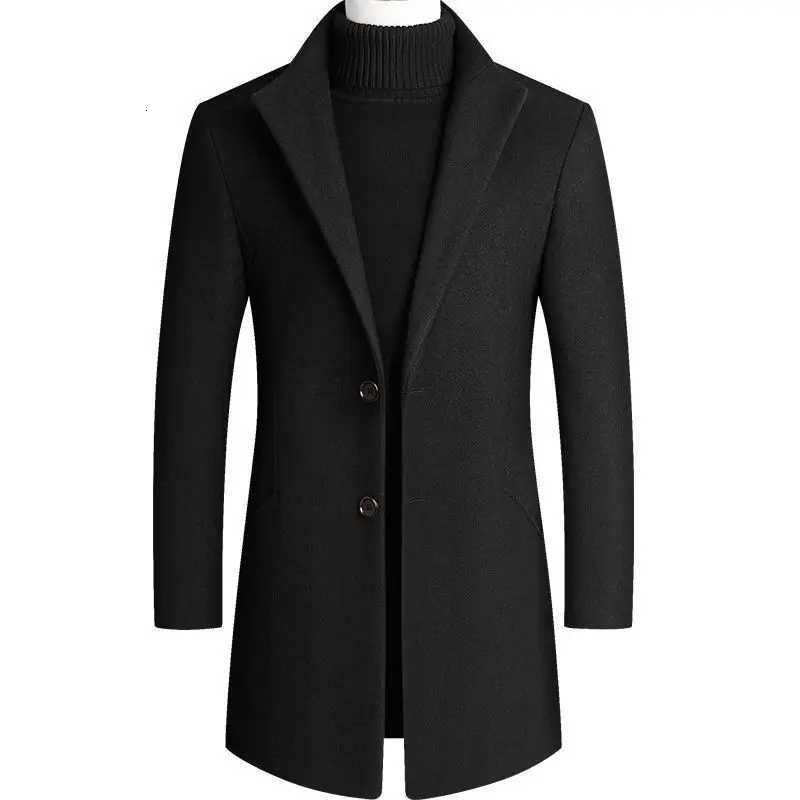 2025 Autumn Winter New Men Mid Length Wool Trench Coat Business Casual Slim Fit Multi Color Options Temperament StyleT251025