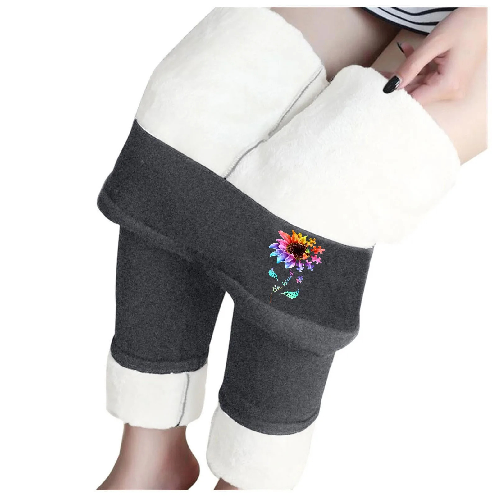 Womens Velvet Thick Fleece Leggings Casual Outfits For Work Womens Autumn And Winter Plush Thermal Fleece Tights Legging 251018