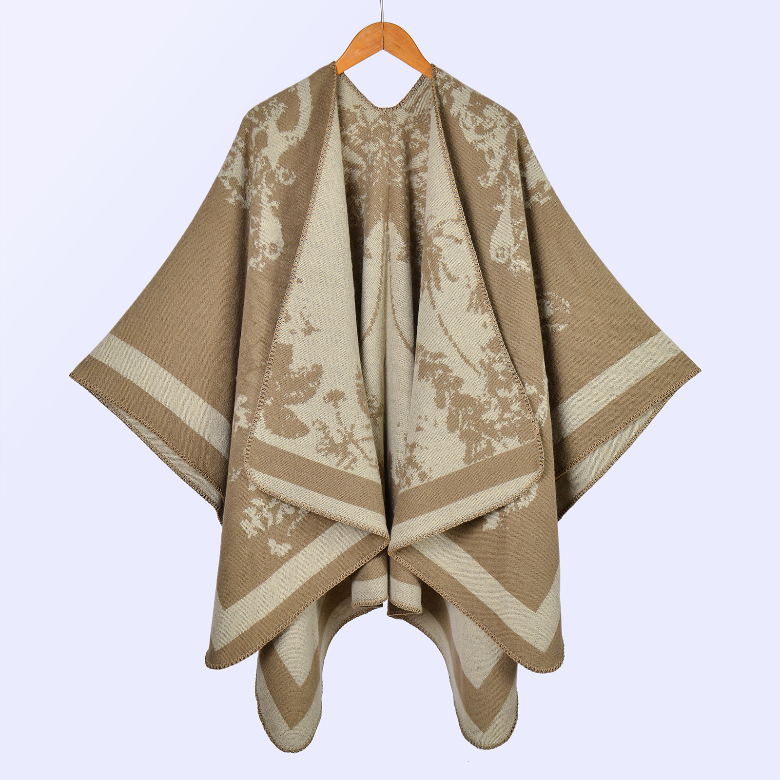 HotSelling Womens Large Shawl Scarf Autumn Winter Large Butterfly Jacquard Split Warm Cape Live Streaming