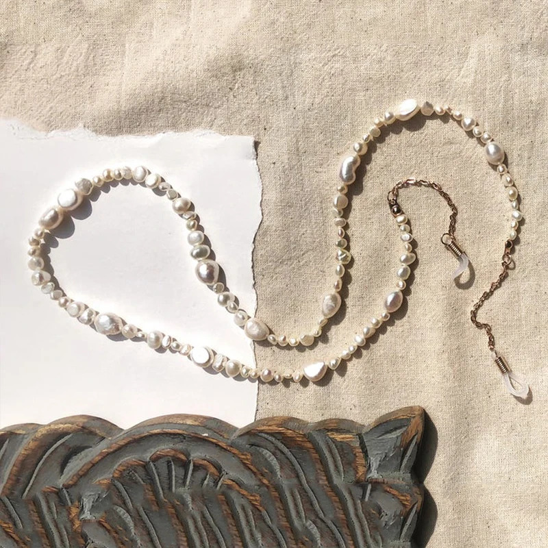 Handmade Trendy Irregular Natural Freshwater Pearl Sunglasses Chain Antislip Beaded Eyeglass Chain Neck Strap 70cm Cord Novelty 251023