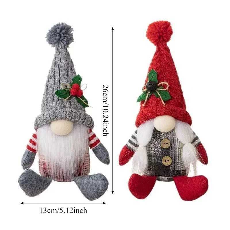 New Christmas s Plush Santa Doll Christmas Ornaments Cute Knitted Hat Faceless Christmas Decorations for Home Navidad C251024