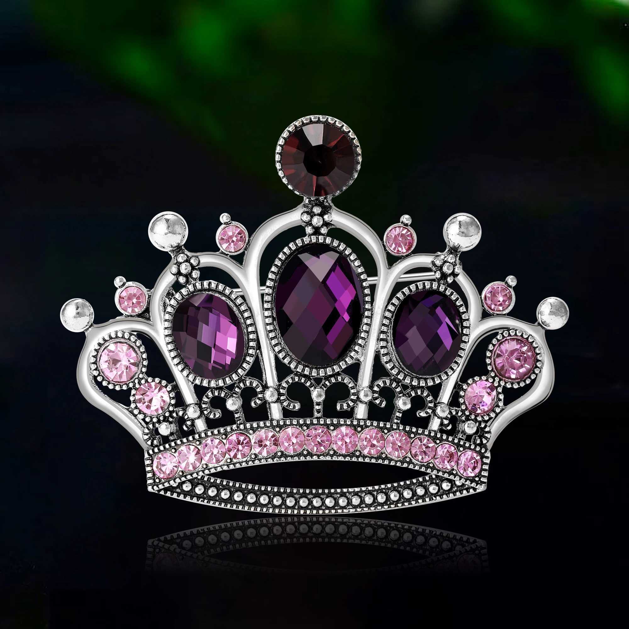 New VintageRhinestone Crown Pins for Women Unisex Shiny Glass Hat Brooches Event Party Backpack Decoration Clothes Accessories J251115
