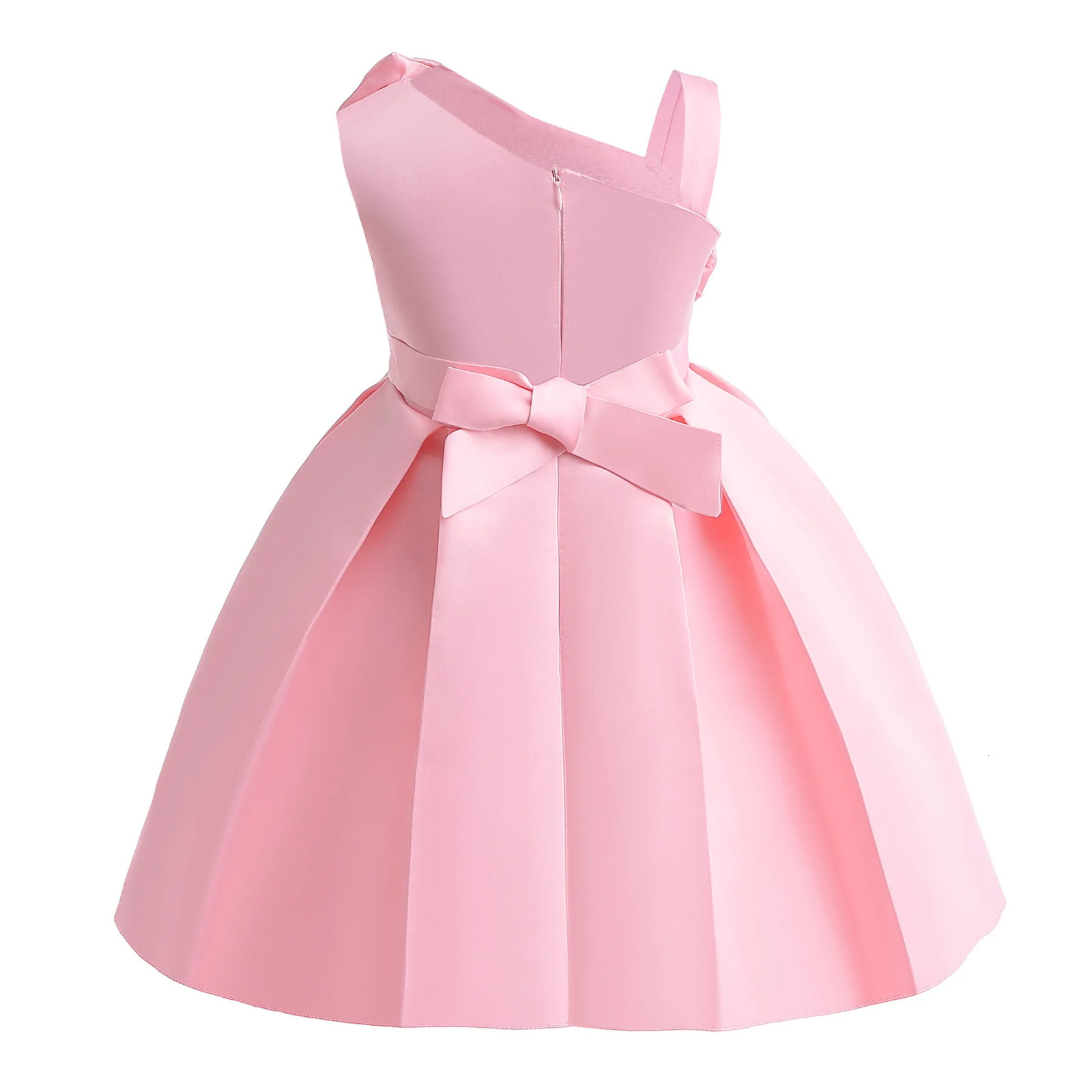 One Shoulder Girls Dress Summer Fashion Party Little Princess Baby Dress Birthday Gift 2 To 10 Years Old Kids Clothes 251023