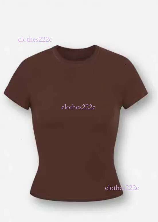 Kim Top T-Shirt Short Sleeve Stretch Slim Kylie With Thread Pure Cotton Round Neck Base