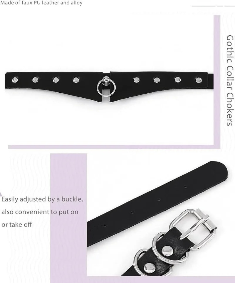 Gothic Leather Choker Necklaces Black Punk Nightclub Jewerly Accessories for Women Girlfriend 251023