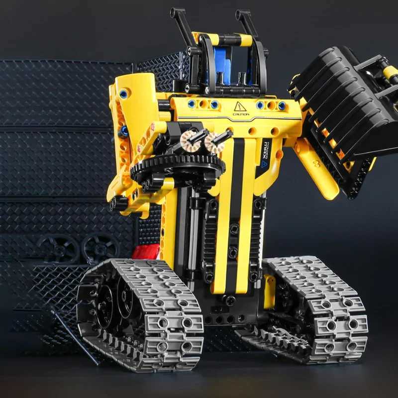 520Pcs 3 in 1 Deformation City RC Robot Excavator Racing Car Building Blocks Remote Control Bulldozer Truck Bricks Toys For Kids C251023