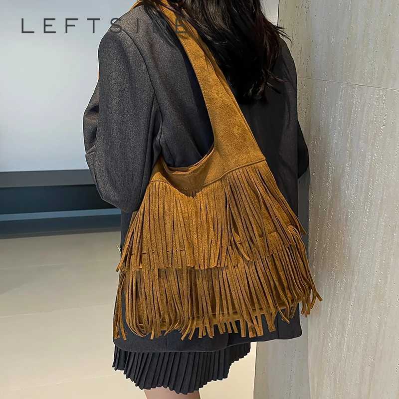 LEFTSIDE Large Tassels Shoulder Bags For Women 2025 Female Trend Y2K Korean Fashion Underarm Bag Lady Handbags And Purses Z251024