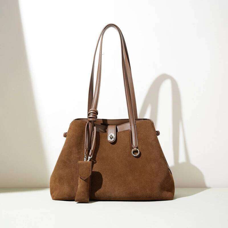 Niche Design Frosted Genuine Leather Shoulder Bags Large Capacity Female Girls Commuter Handbags Elegant Tote Purses 251025