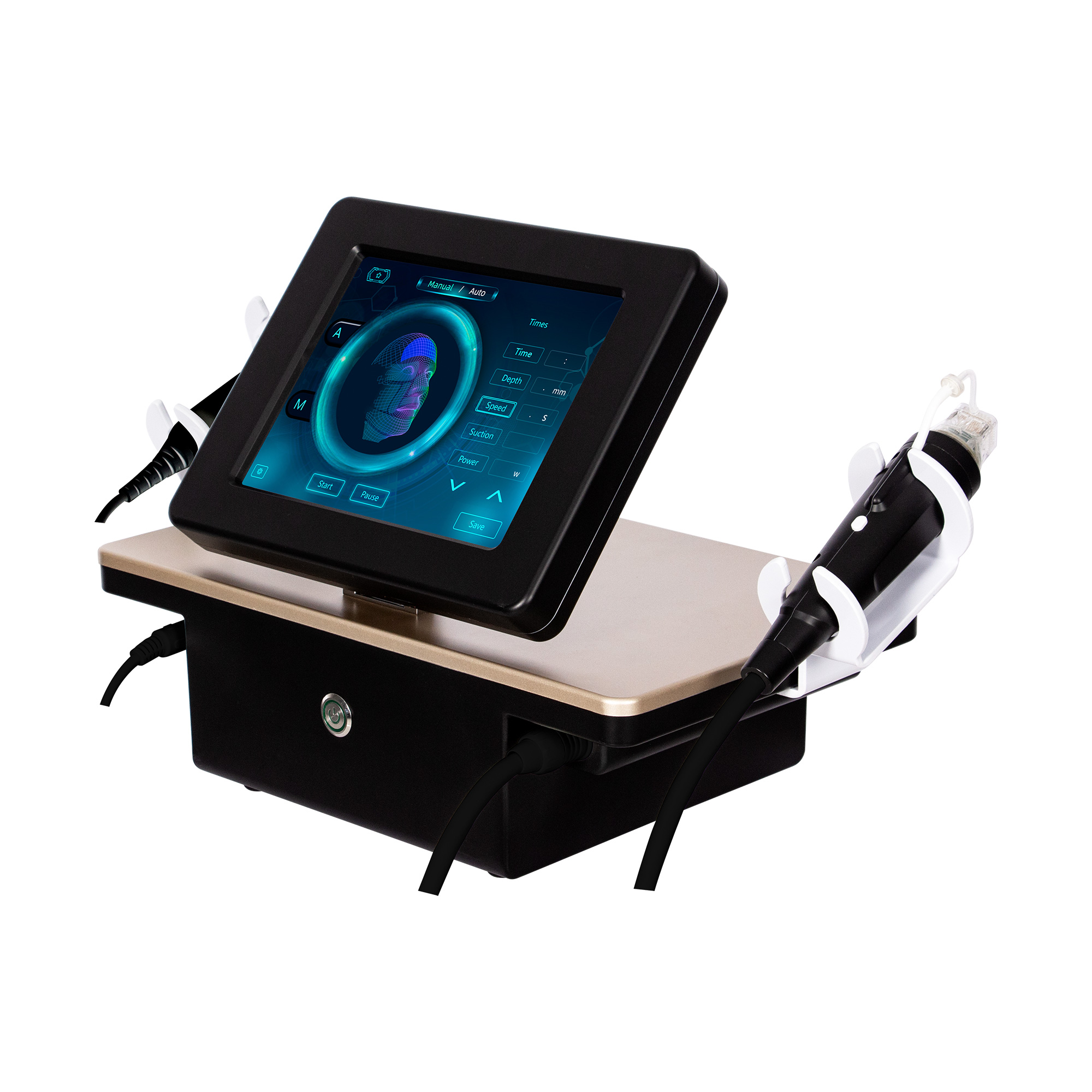 Black Gold Microneedle Equipment Facial Lifting Repairing Acne Scars Acne Marks RF Microneedling Fractional For Skin Rejuvenation