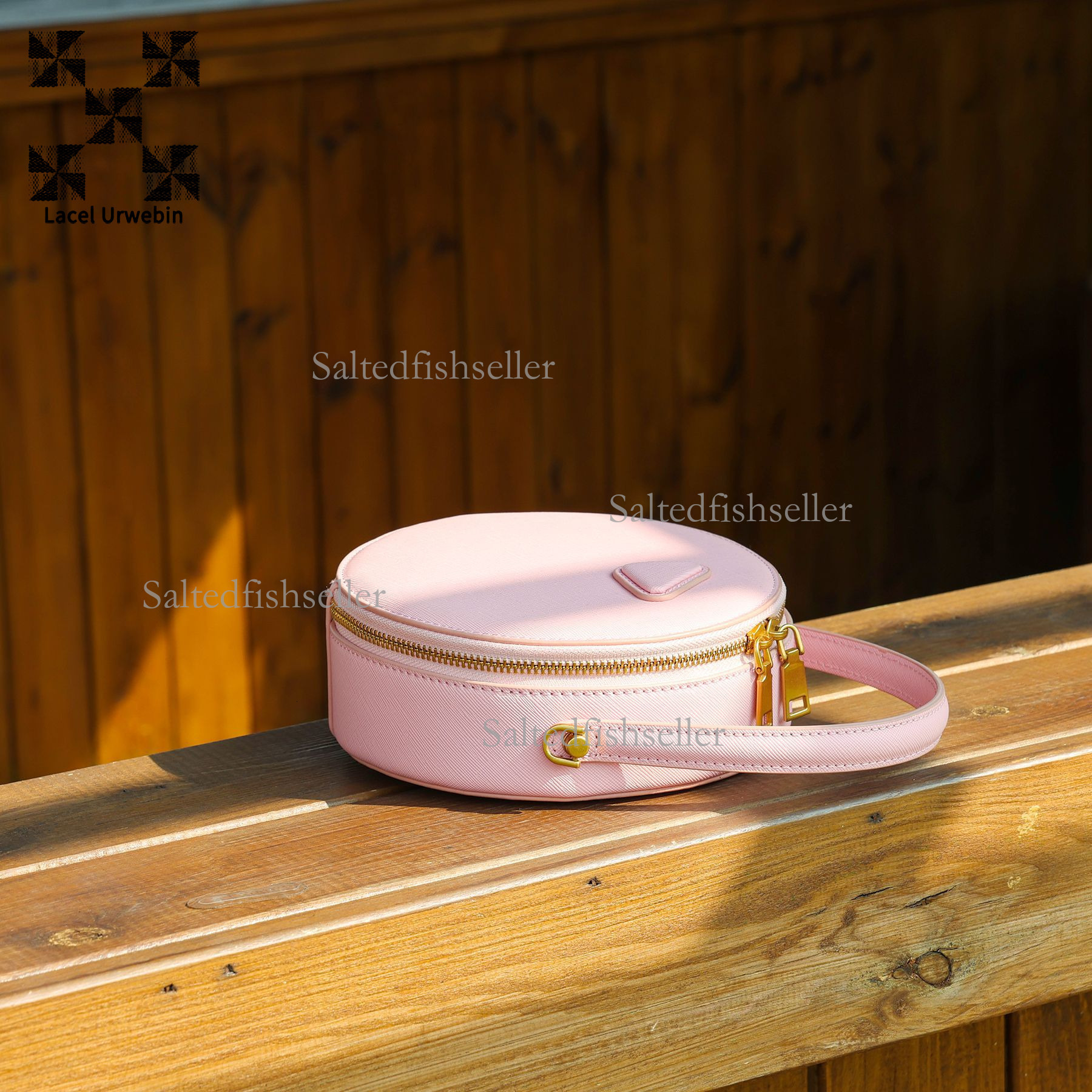 Lacel Urwebin Fashion Designer Women's Round Pass Handbag Luxury Trendy Brand New Simple Daily Versatile Solid Color Shoulder Bag Makeup Bag