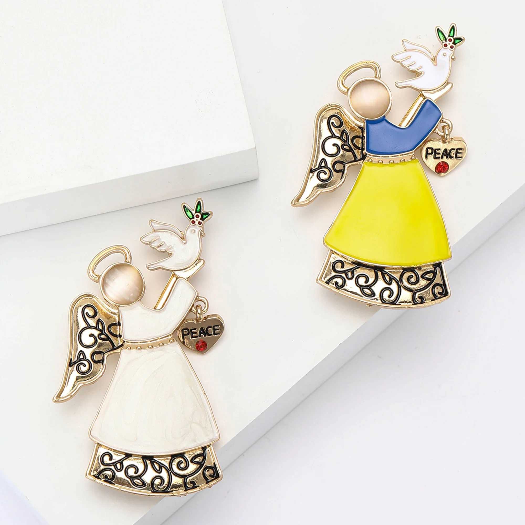 Enamel Peace Dove Angel Brooches for Women Unisex Peace Pins 2color Available Office Party Accessories Gifts J251115