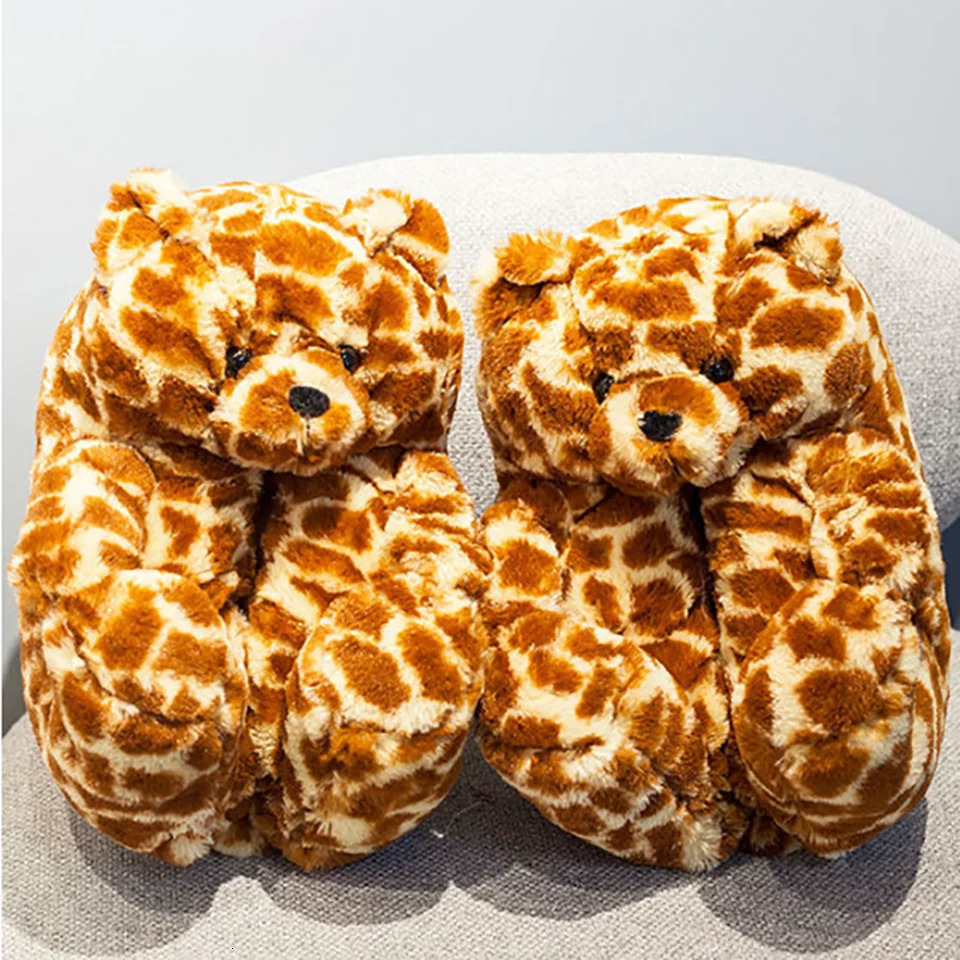 Highland Cow Fashion Bear Plush Slippers Women Men House Animals Soft Shoes Christmas Slipper Adults Indoor Shoes251020