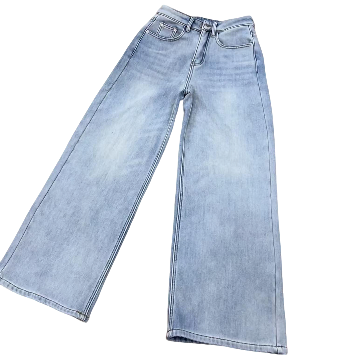 Fleece-Lined Wide-Leg Jeans Women - Loose Fit, Warm & Stylish, Comfortable Denim Trousers for Cold Season Casual Looks 18516 Z260313