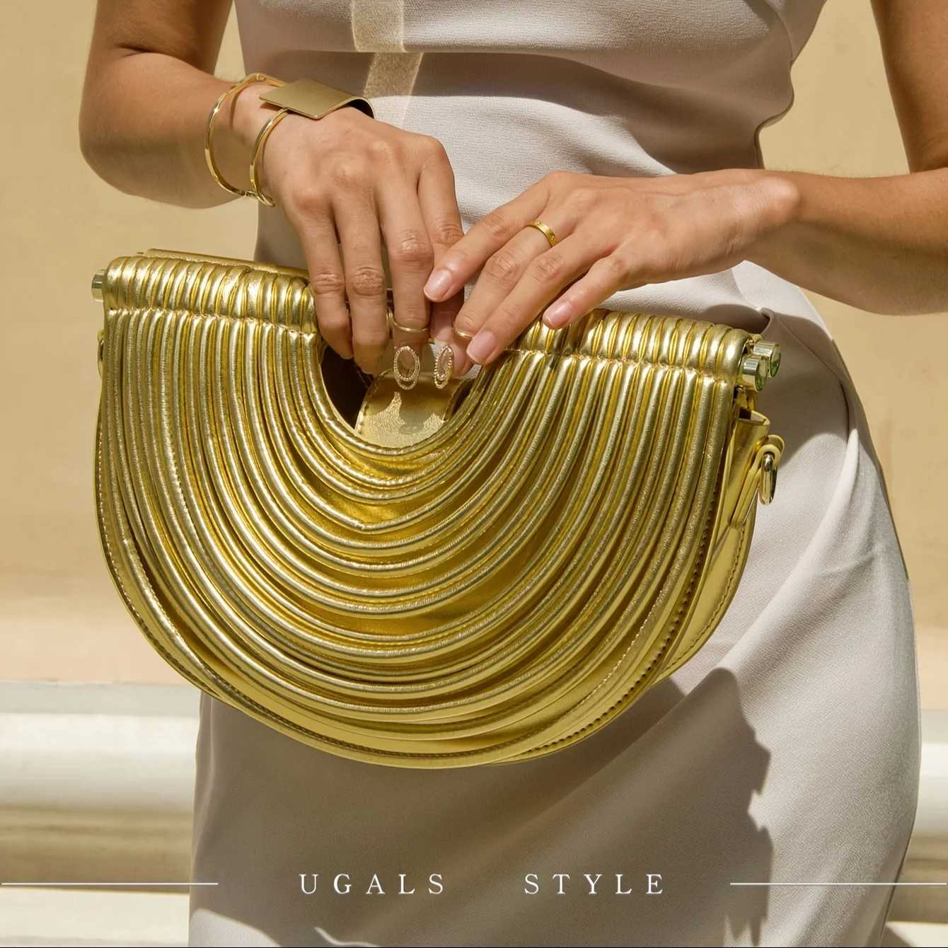Handbags for Women 2025 New Gold Luxury Designer Brand Handwoven Noodle Bags Half Round Pulled Hobo Silver Evening Clutch Chic Z251024