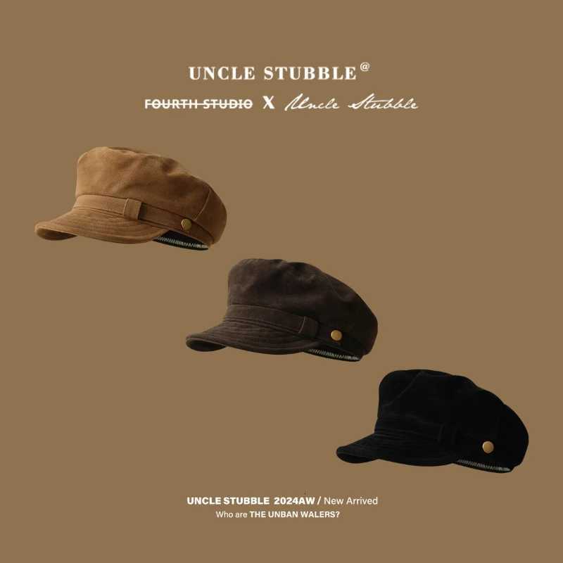 Vintage Navy Style Autumn and Winter Hat HighEnd Suede Flat Top Newsboy C Versatile Painter Hat for Wen Y251025