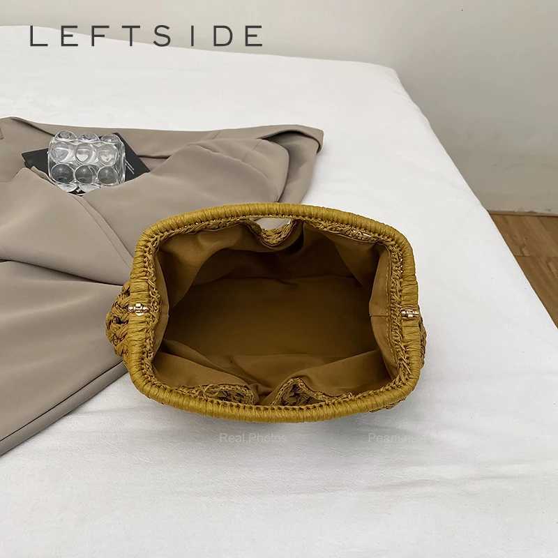 LEFTSIDE Weave Straw Shoulder Bags for Women 2025 Summer Luxury Designer Small Hand Bag Females Beach Bags Handbags and Purses Z251024