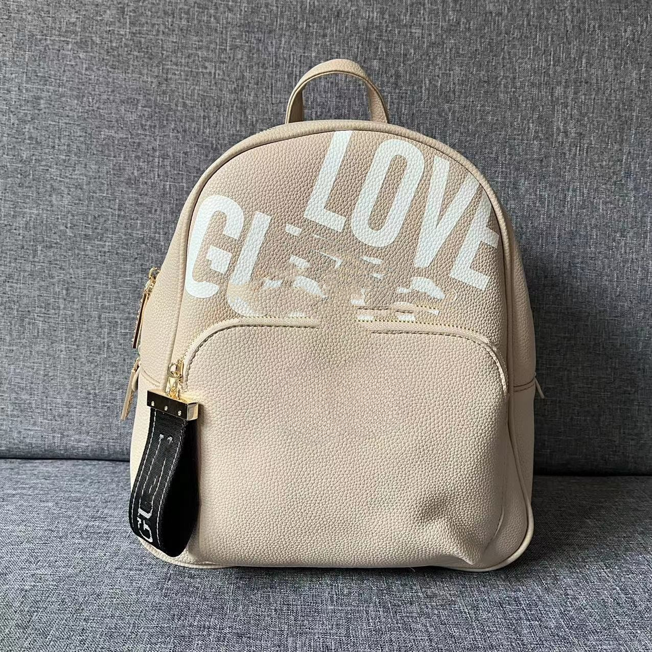 New European and American Fashion Casual Simple Solid Color Letter Large Capacity Designer Backpack Mommy Bag Women's Bag