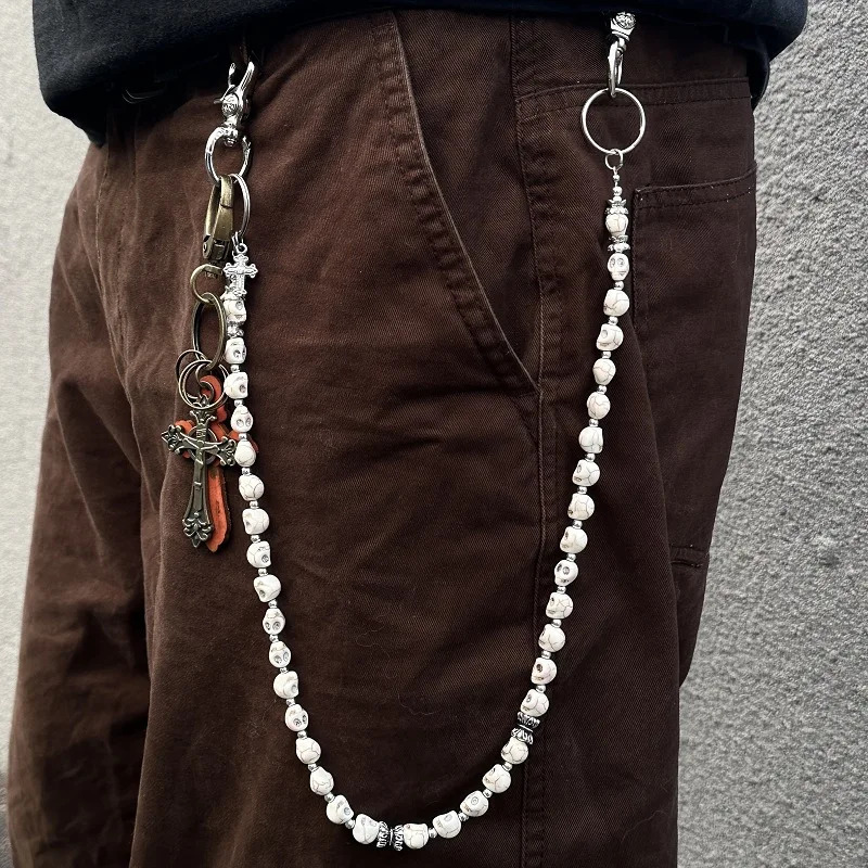 product Retro dark green skeleton Pants waist chain crossjewelry Pendant 251023