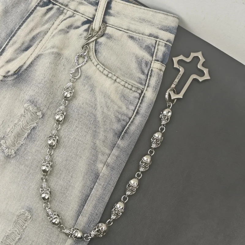 Heavy Metal Retro y2k Cross Snakes Body Skull Pants Chain Neogothic Men And Women Fashion Ones Waist Accessories 251023