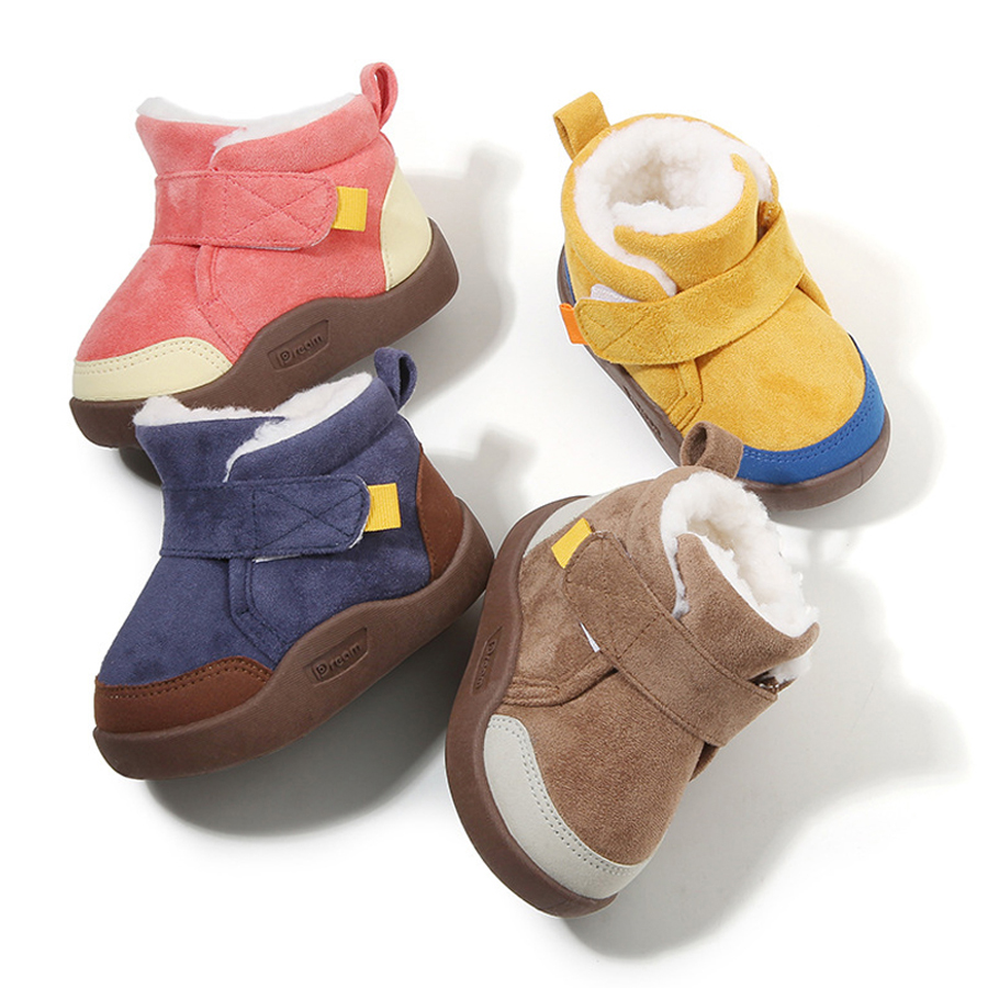 Infant Toddler Boots Winter Baby Crib Snow Boots Warm Plush Outdoor Non-Slip Child Walkfashion Kids Boots Shoes Size 15- 24 W1160