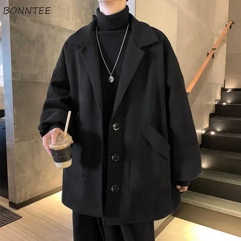 Blends Men Casual Cropped Outwear Autumn Winter Korean Style Fashion Handsome Design Leisure Streetwear Harajuku Allmatch MujerT251025