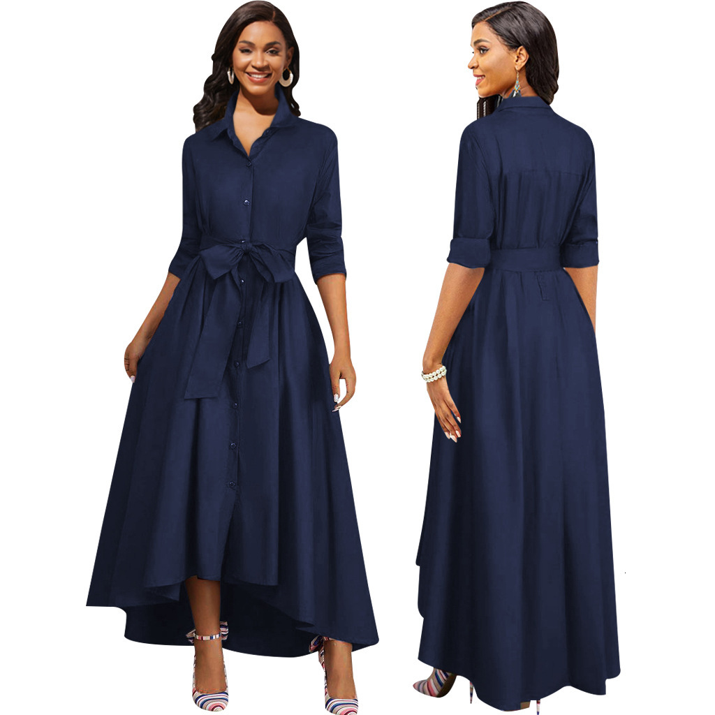 2025 New European and American Sexy Fashion Solid Color Long Sleeve White Collar Designer Women's Dress