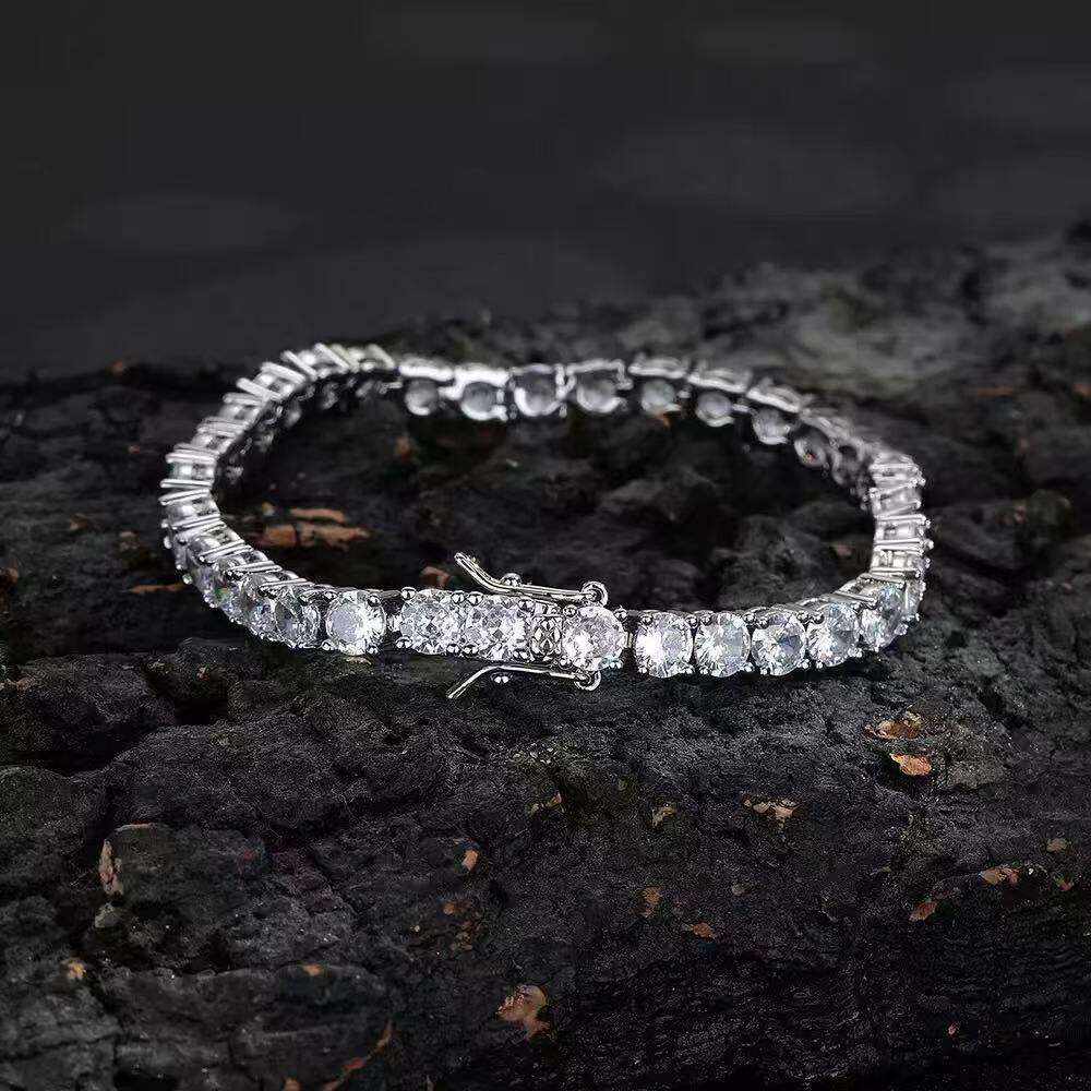 Top jewelry braceletSier D VVS Iced Bracelet Gold Plated 3-6.5mm Silicon Stone Tennis Chain