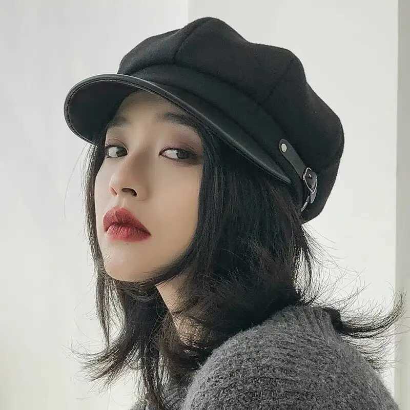 Wens Retro Fashionable British Beret Korean Versatile Octagonal Hat Retro Classic Beret Hat C Y251025