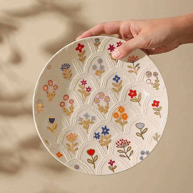 Plate Ceramic Delicate Beautif Ritual Feeling Breakfast Plate Tableware Household High Appearance Ll Y251025