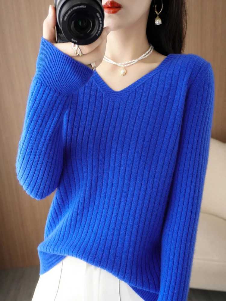Sweater Women Autumn Winter Women Sweaters Fashion Vneck Cashmere Sweater Women Knitted Sweater Pullover 2022New TopsT251025